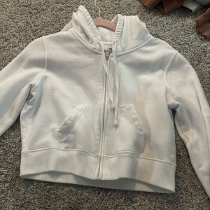 White Hollister cropped hoodie